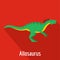 Allosaurus icon, flat style.