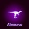 allosaurus outline vector. Elements of dinosaurs illustration in neon style icon. Signs and symbols can be used for web, logo,