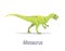 Allosaurus. Theropoda dinosaur. Colorful vector illustration of prehistoric creature allosaurus in hand drawn flat style