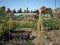 Allotment patch with canes in London