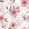 allover seamless flowers pattern with texture