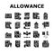 Allowance Finance Help Collection Icons Set Vector