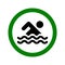 Allowed swimming area sign logo