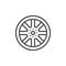 Alloy wheel line icon