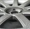 Alloy wheel with water beading, close up