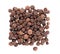 Allspice pile isolated on white background. Jamaican pepper, pimento berry, allspice peppercorns or myrtle pepper. Top