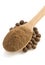 Allspice powder and wooden spoon