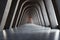 The allure of an empty cement tunnels abstract interior design