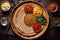 Alluring Ethiopian Cuisine Flat Lay with Injera and Stews