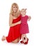 Alluring very fashionable mother and daughter in a