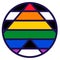 Ally Pride LGBT Flag Festive Circle Badge