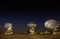 ALMA, base station of the worldwide biggest telescope Array at night, Chile