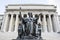 Alma Mater statue in front of the library of Columbia University in Upper Manhattan, New York City