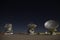 ALMA radio Antennas at Night