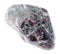 Almandine crystals in polished stone on white