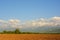 Almaty countryside landscape with plown fields