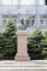 Almaty, Kazakhstan - August 29, 2016: Tynyshpaev Bust, Mukhamedzhan Tynyshpaevich. The first Kazakh railway engineer.