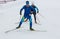 ALMATY, KAZAKHSTAN - FEBRUARY 18, 2017: amateur competitions in the discipline of cross-country skiing, under the name