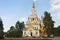 ALMATY, KAZAKHSTAN - JULY 27, 2017: The Ascension Cathedral in Almaty, Kazakhstan. Is a Russian Orthodox cathedral. Completed in