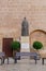 ALMERIA, SPAIN - 11 DECEMBER 2023 Monument to the beatified martyr bishop Beato Diego Ventaja Milan at the Plaza de la Catedral in