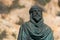 ALMERIA, SPAIN - 18 DECEMBER 2022 Jayran al-Amiri or Jairan statue at the foot of the Alcazaba in Almeria, Spain