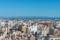 ALMERIA, SPAIN - 23 FEBRUARY 2024 Landscape of the city of Almeria from the hill of Cerro de San Cristobal, located in the