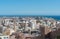 ALMERIA, SPAIN - 23 FEBRUARY 2024 Landscape of the city of Almeria from the hill of Cerro de San Cristobal, located in the