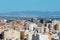 ALMERIA, SPAIN - 23 FEBRUARY 2024 Landscape of the city of Almeria from the hill of Cerro de San Cristobal, located in the