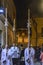 Almeria, Spain, Holy Week, 03-24-2016. Brotherhoods take their steps to streets in penance