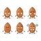 Almond cartoon character with various angry expressions