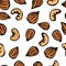 Almond and Cashew Nuts Seamless. Realistic Vector Illustration Isolated Hand Drawn Doodle or Cartoon Style Sketch. Food