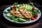 Almond Crusted Chicken Salad: Healthy Salad with Breaded Chicken Over Greens