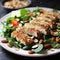 Almond Crusted Chicken Salad: Healthy Salad with Breaded Chicken Over Greens