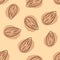 Almond hand drawn seamless pattern.