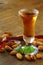 Almond liquor amaretto with nuts
