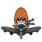Almond mascot costume riding a plane