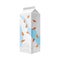 Almond Milk in Carton Package with Full Glass Standing Beside it Vector Illustration