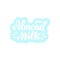 Almond milk sticker logo. Trendy lettering text font. Packaging, poster, banner design. Vector