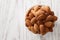 Almond nut organic healthy snack vegan vegetarian white background