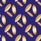 Almond nut vector seamless pattern background. Clusters of golden oval seeds indigo backdrop. Luxury kernel shells