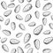 Almond nut vector seamless pattern. Hand drawn background. Food ingredient sketch.