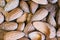 Almond nuts close. Background of almond nuts. Pile of almonds cl