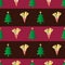 Almond nuts vector seamless pattern background. Rows of roasted golden confectionery in gingham bags , festive trees on