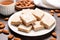 almond protein bars laid out on a square white plate