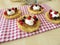Almond tartlet with cake cream and berries