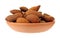 Almonds in clay dish