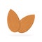 Almonds icon with shadow flat style