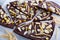 Almonds, orange peel and salt chocolate bark