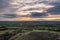 Almscliffe Crag overlooking English fields