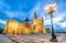 Almudena Cathedral twilight , Madrid in Spain